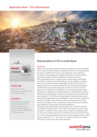 Determination of TOC in Solid Waste