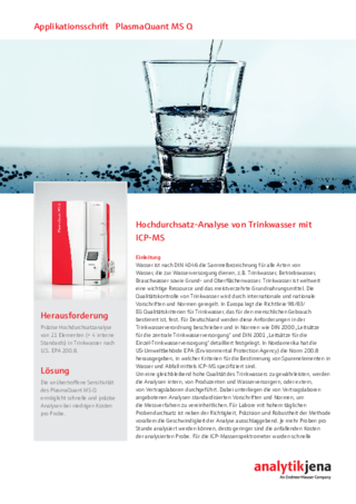 Hochdurchsatz-Analyse von Trinkwasser mit ICP-MS (German)