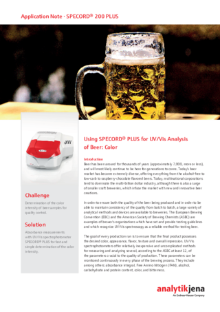 Using SPECORD PLUS for UV/Vis Analysis of Beer: Color