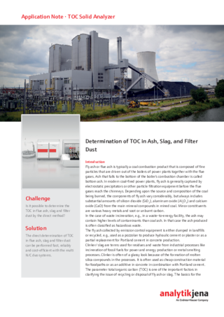 Determination of TOC in Ash, Slag and Filter dust