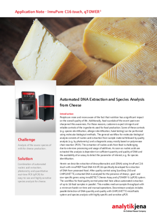 Automated DNA Extraction and Species Analysis from Cheese